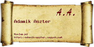 Adamik Aszter névjegykártya